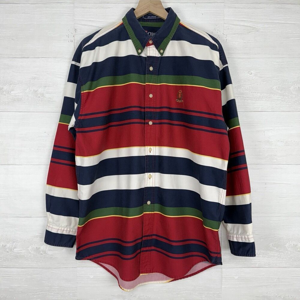 Vtg CHAPS Ralph Lauren‎ Shirt Mens L Striped Long Sleeve Button Down Western 90s - Picture 13 of 13